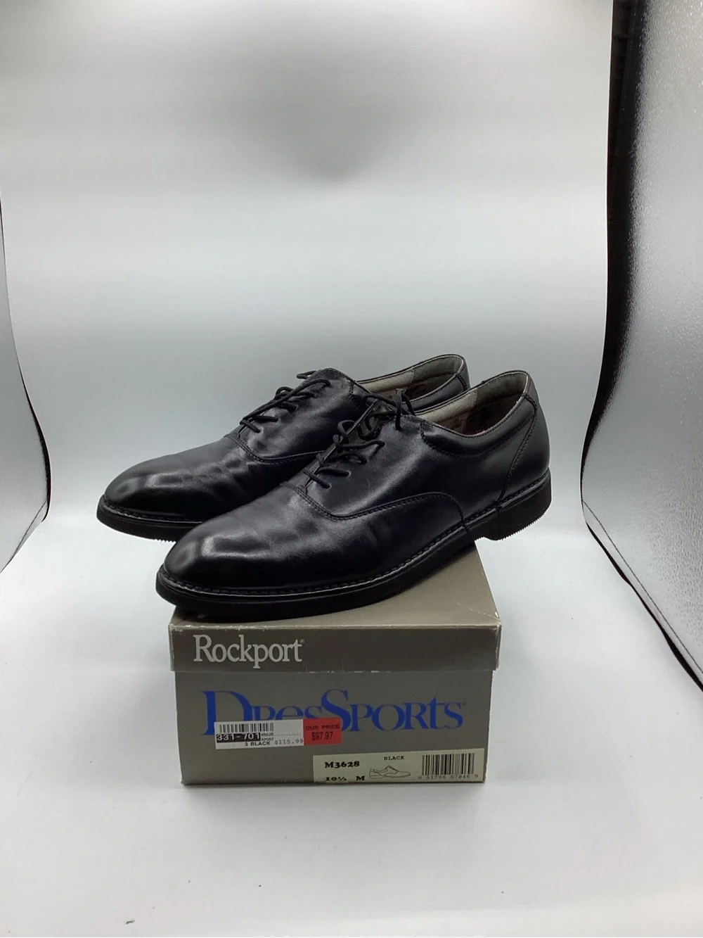 Rockport Men's Black Leather Oxford Dress Shoes Size 10.5